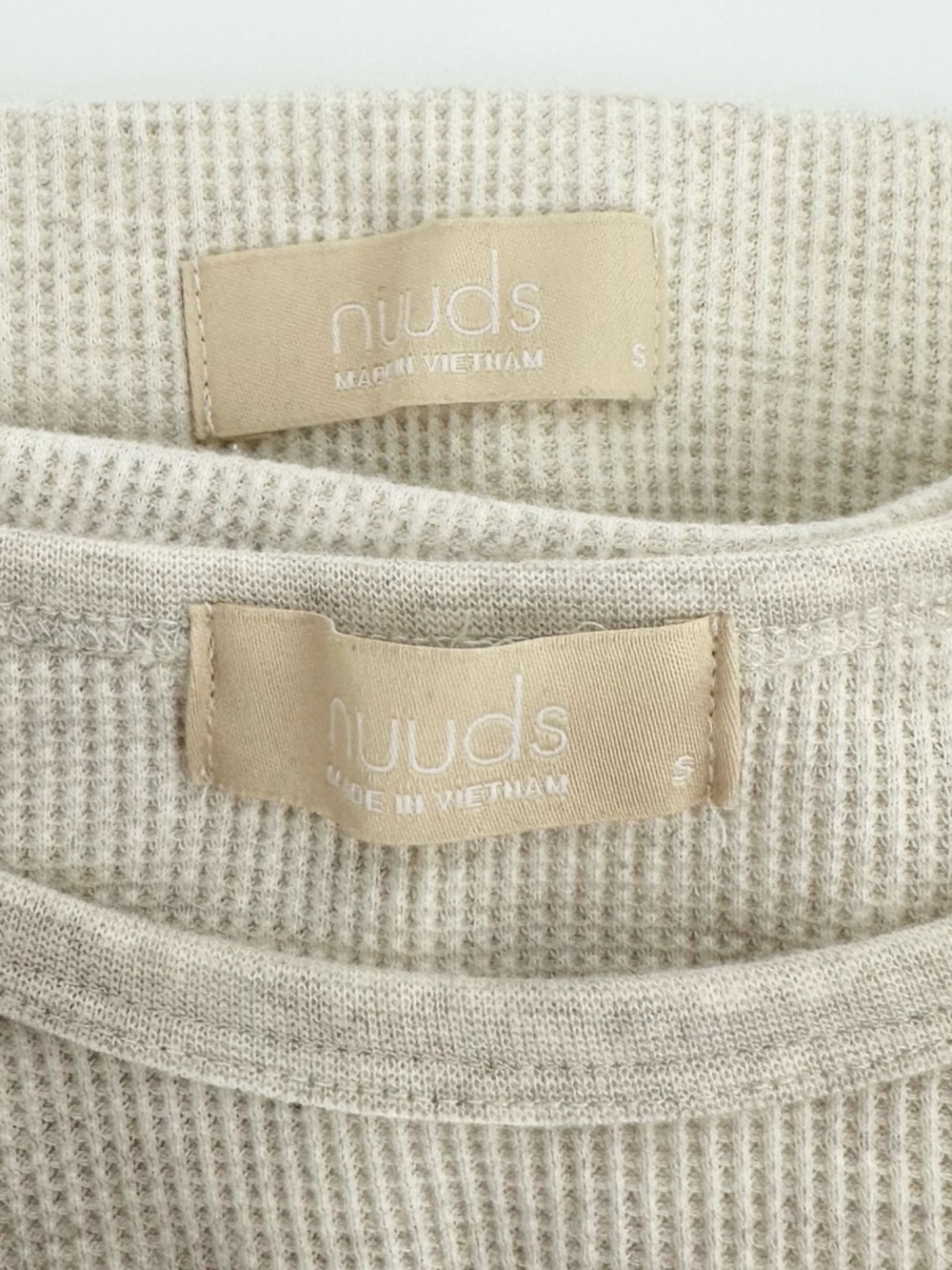 Nuuds Thermal Waffle Knit Matching Set Crop Long Sleeve - Picture 9 of 11